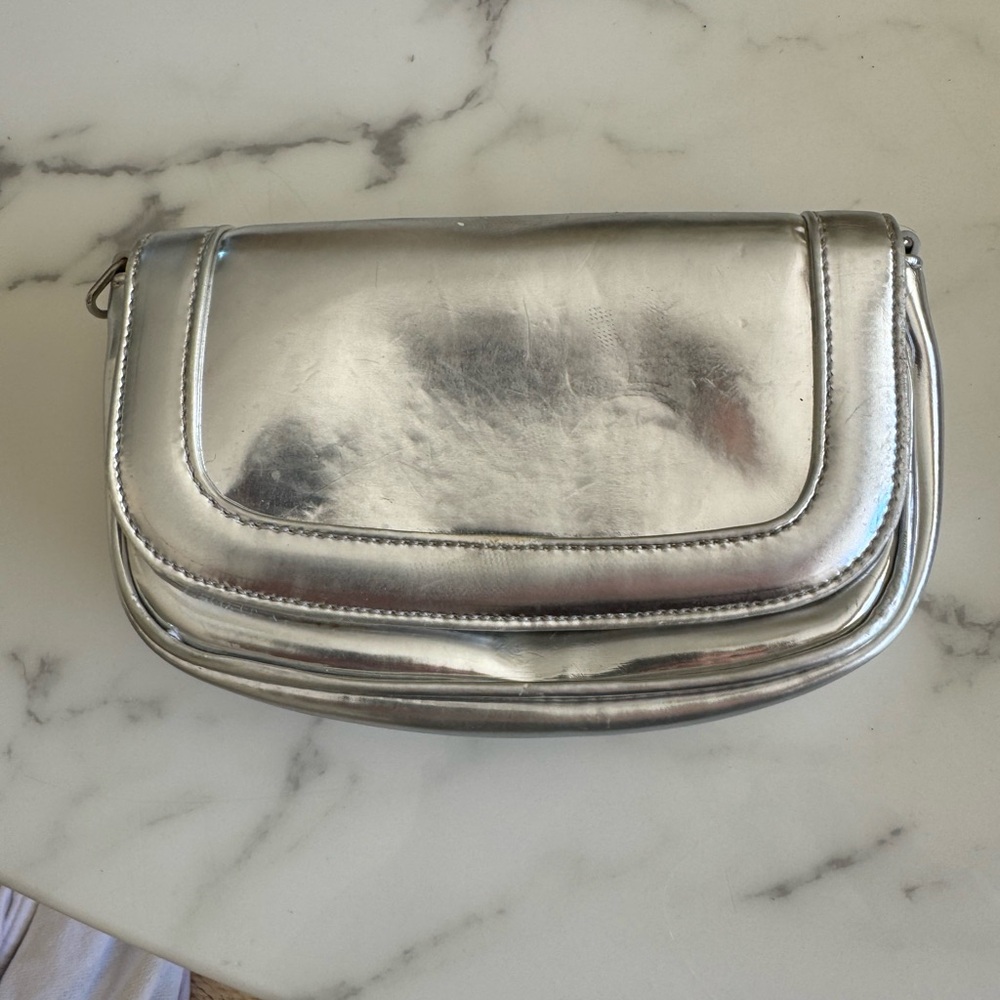 Vintage Blumarine silver metallic wristlet purse